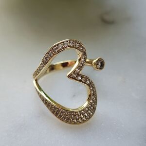 Elegant Gold Plated Heart Ring Size 8